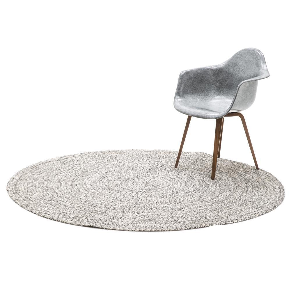 Round Grey Woven Rug
