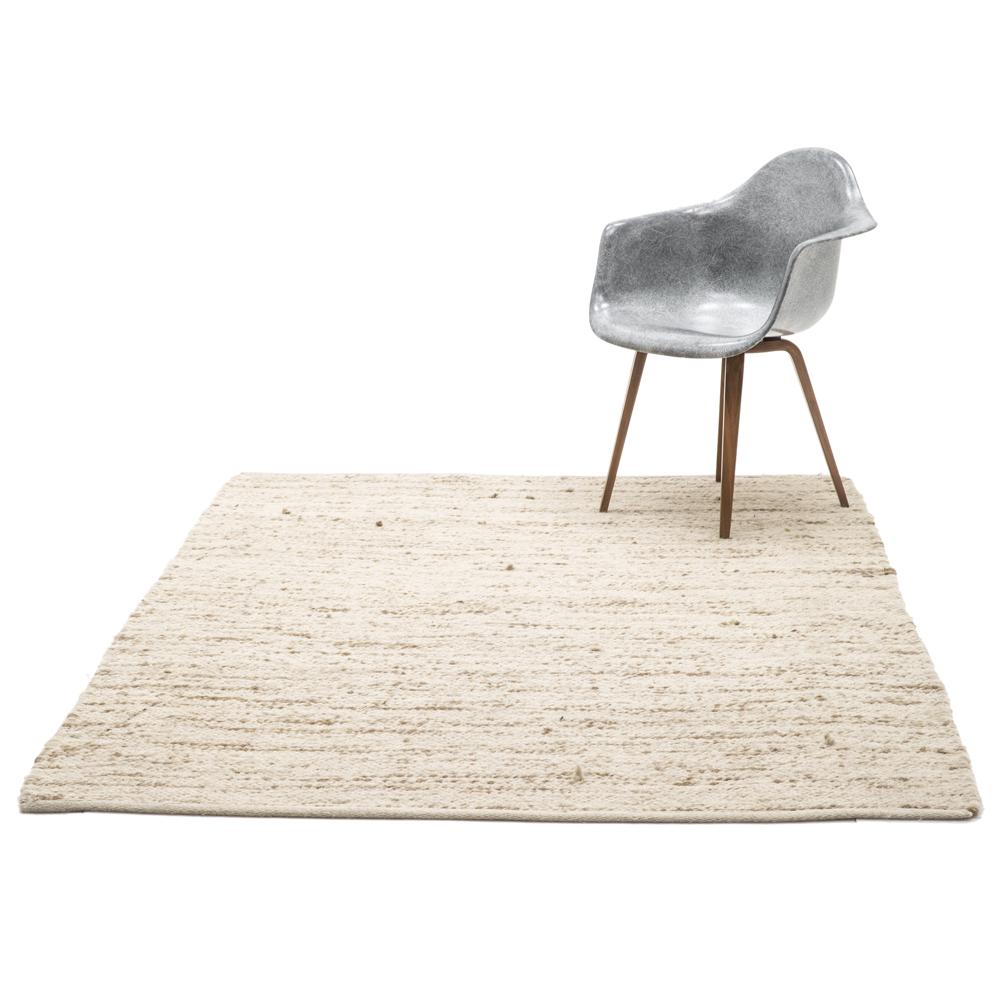 Small Woven Beige Square Rug