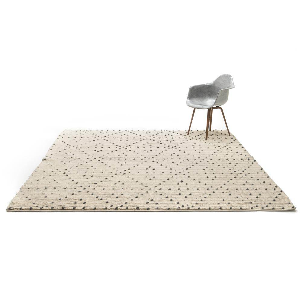 Modern Cream with Grey Dots Rug