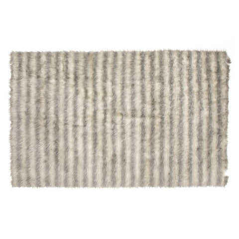Grey and Beige Furry Rug