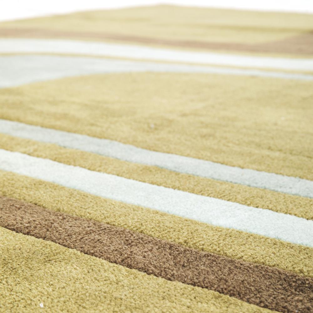 Large Green and Brown Graphic Arch Rug