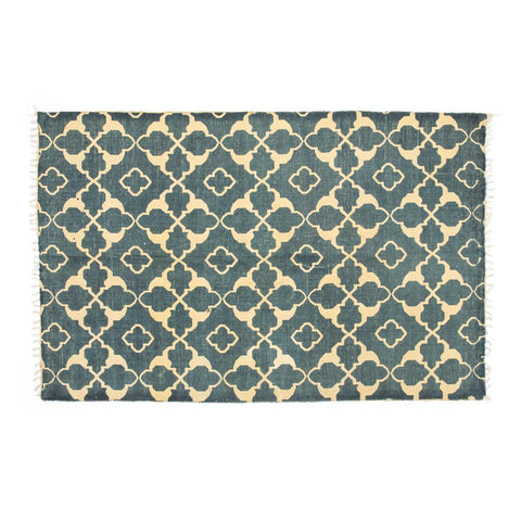 Graphic Indigo Patterned Rug