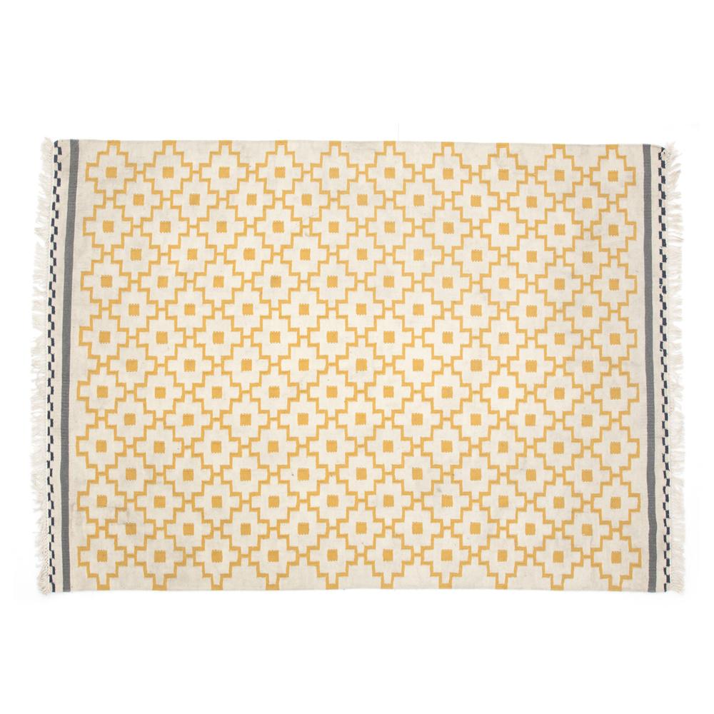 Cream and Yellow Bohemian Rug