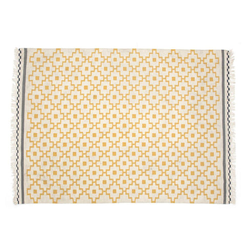 Cream and Yellow Bohemian Rug