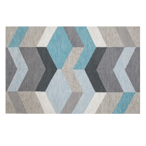 Graphic Grey and Blue Arrow Rug