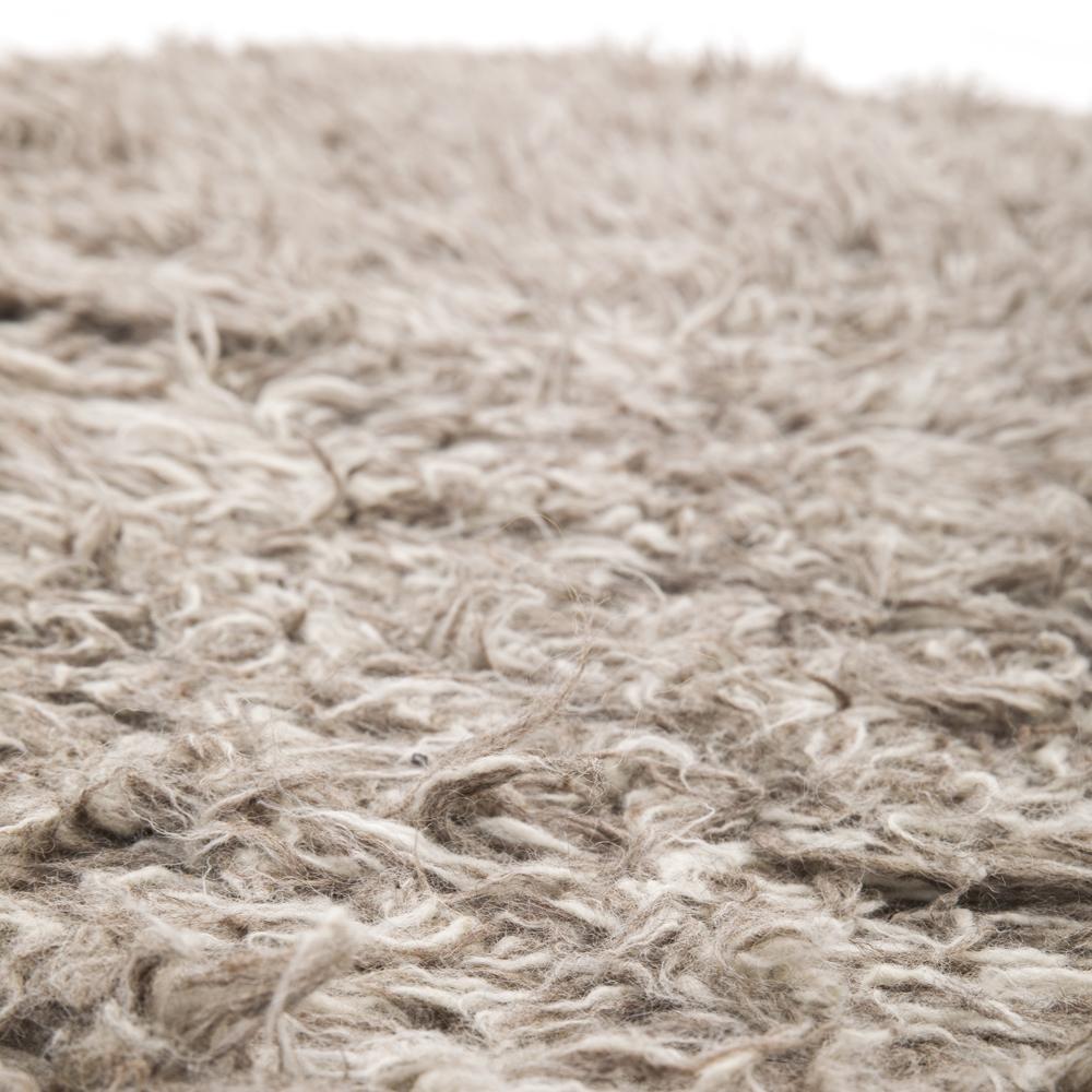 Cream & Brown Furry Shag Rug
