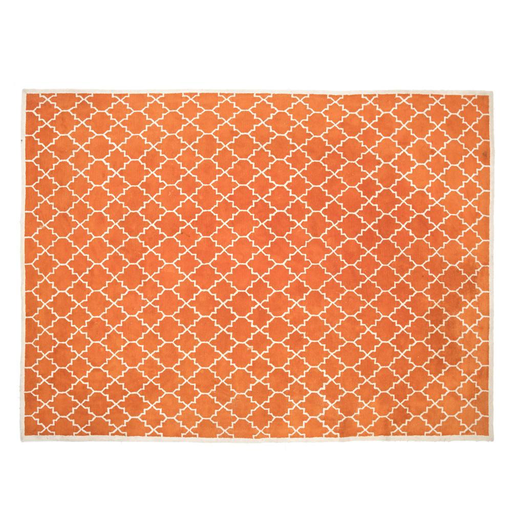 Orange Graphic Moroccan style Rug