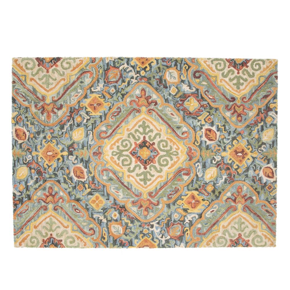 Boho Colorful Diamond Swirl Pattern Rug