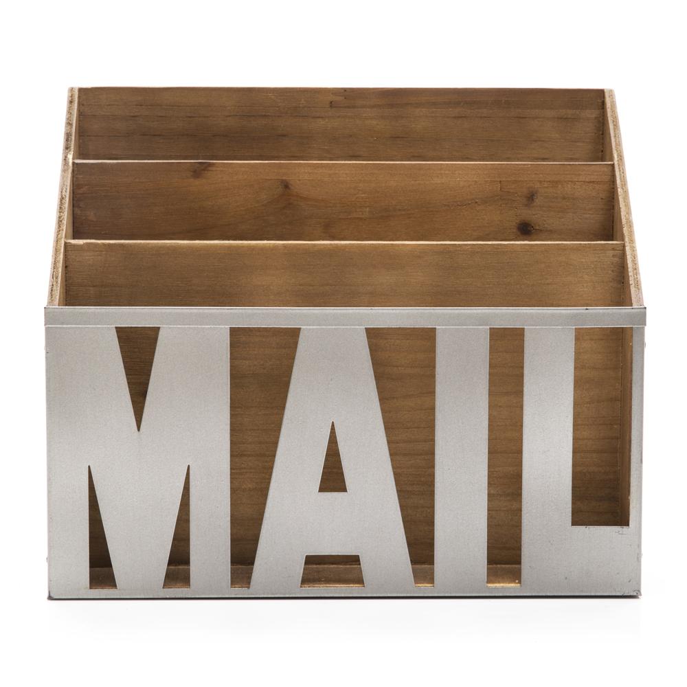 Wood and Metal Contemporary Desk Organizer