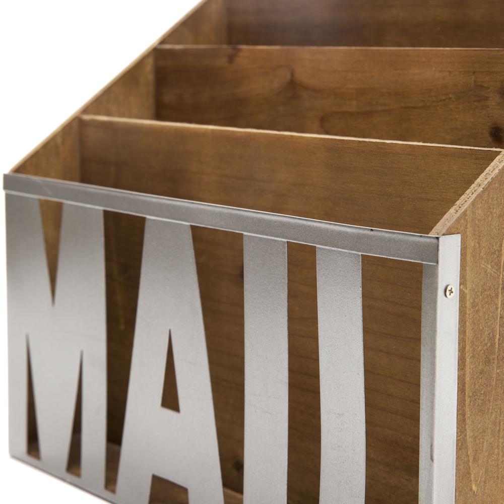 Wood and Metal Contemporary Desk Organizer