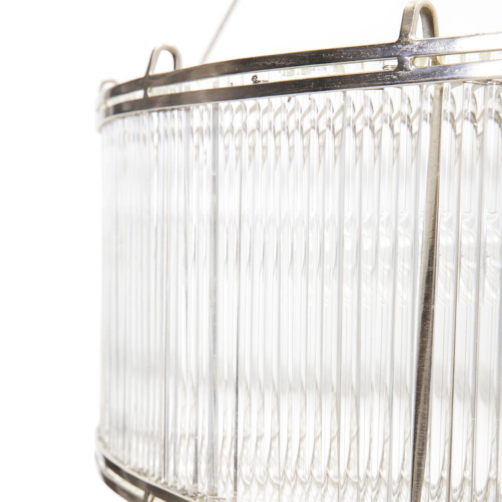 Modern Chrome + Glass Ring Chandelier
