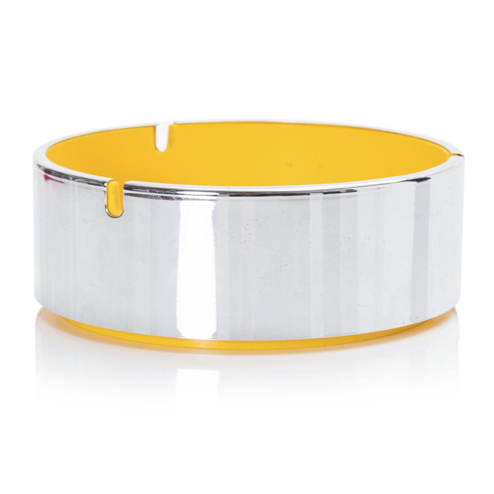 Yellow and Silver Ashtray