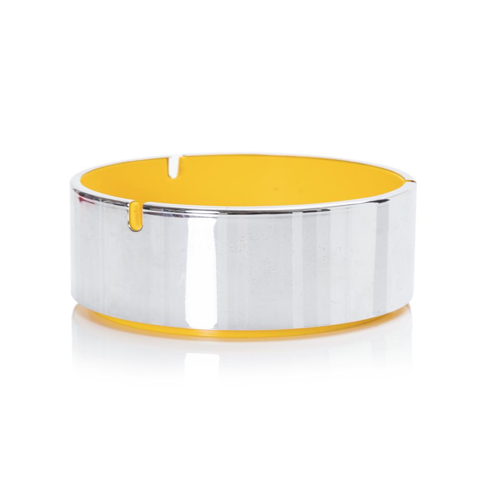 Yellow and Silver Ashtray