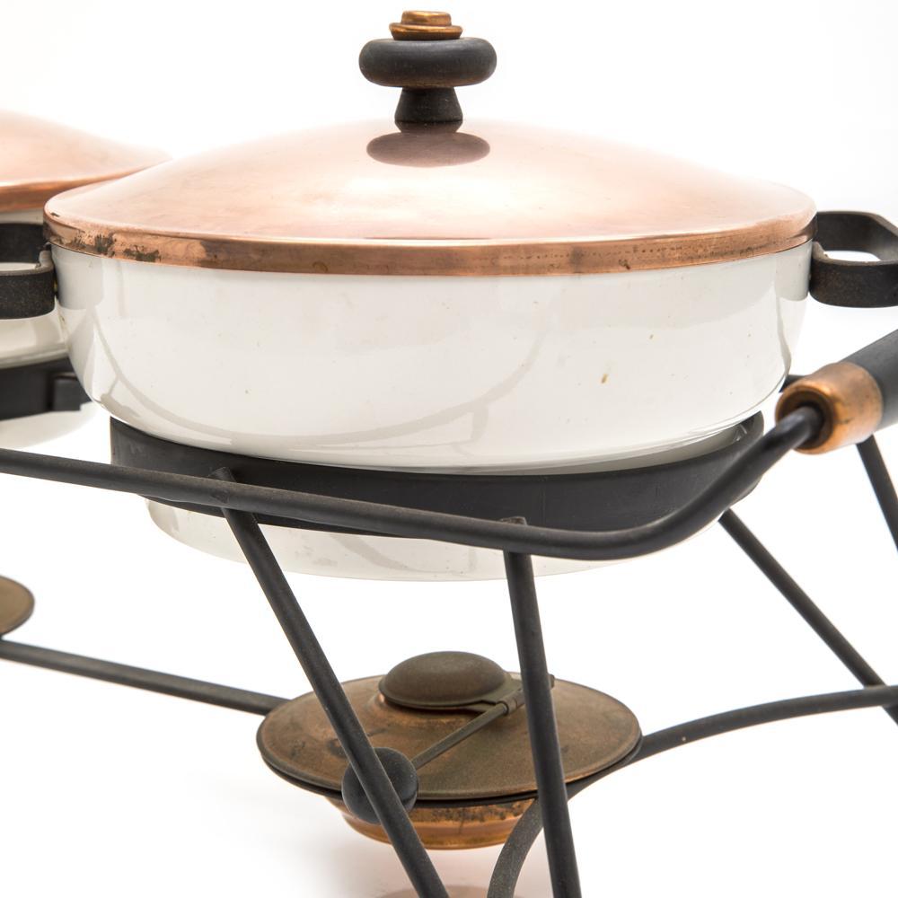 Copper + Black Double Fondue Serving Set