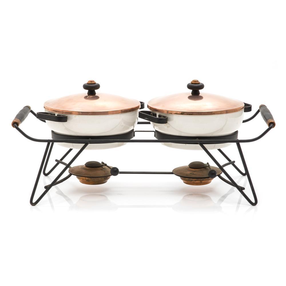Copper + Black Double Fondue Serving Set