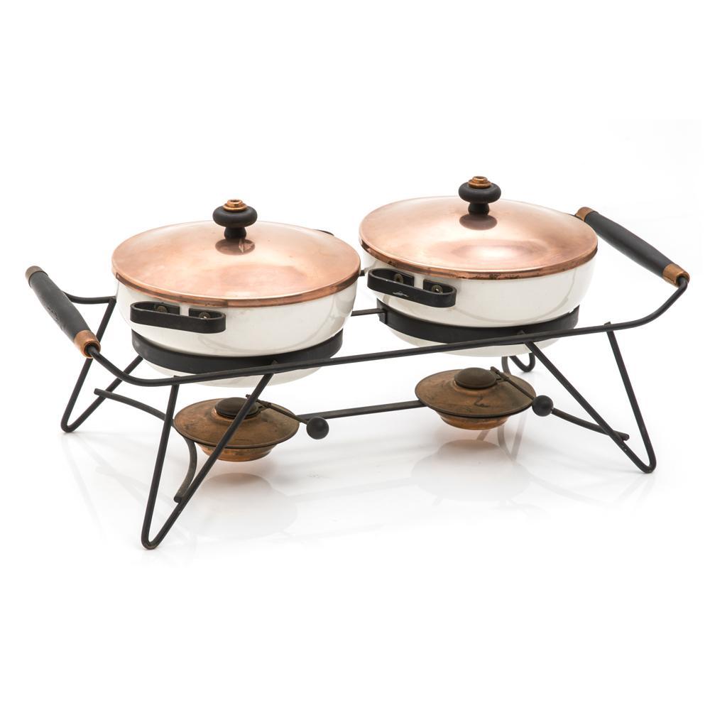 Copper + Black Double Fondue Serving Set