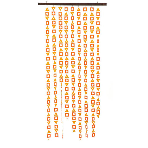 Orange Shapes Plastic Beaded Curtain