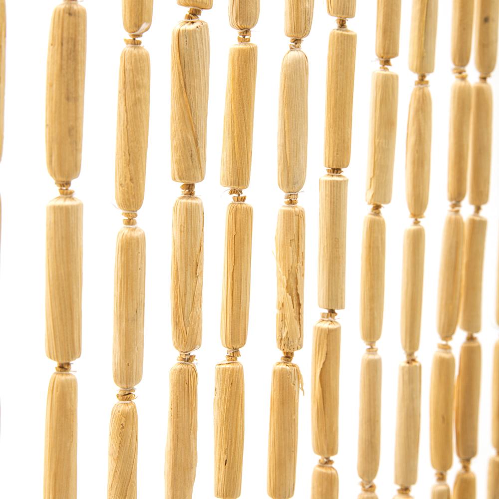 Tan Raffia Strands Beaded Curtain