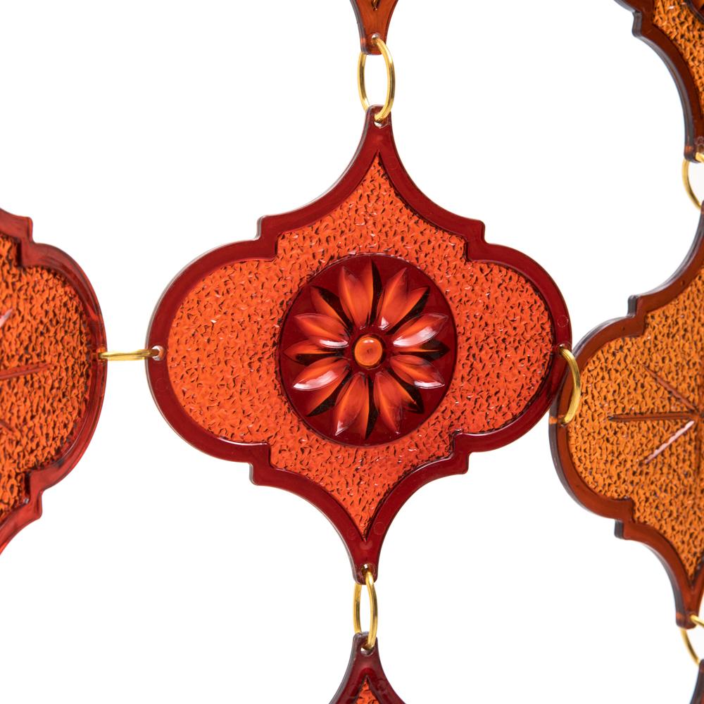 Orange Brown Acrylic Sunburst Beaded Curtain