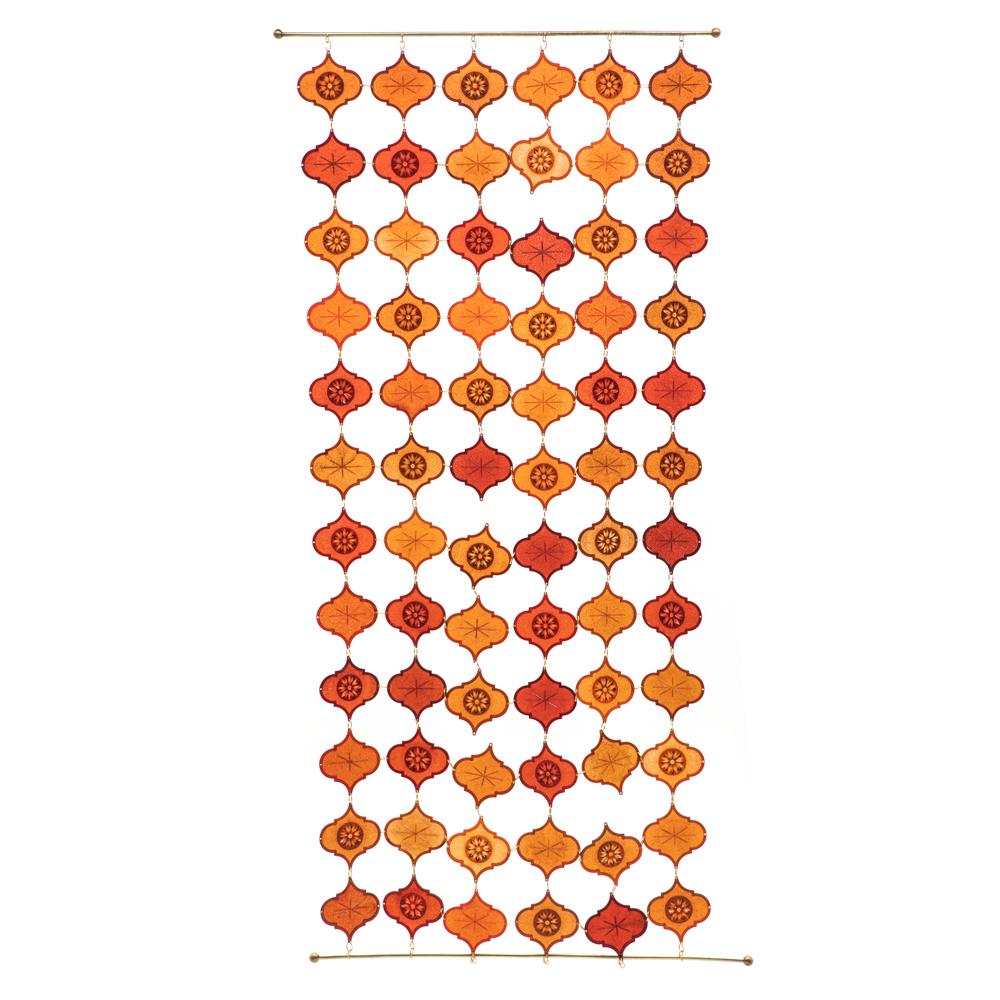 Orange Brown Acrylic Sunburst Beaded Curtain