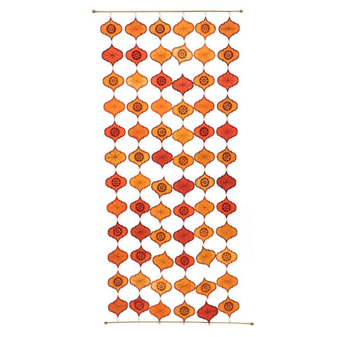 Orange Brown Acrylic Sunburst Beaded Curtain