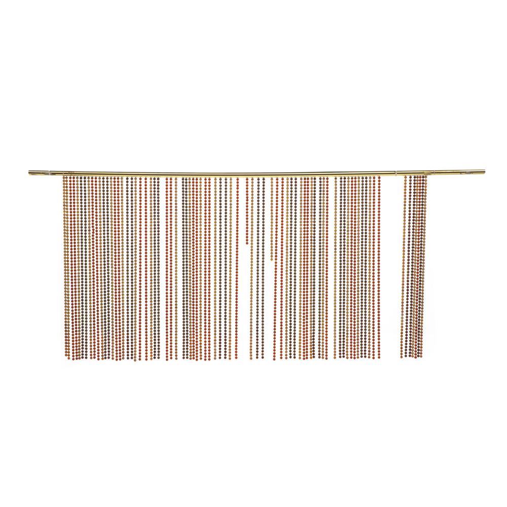 Brown Wide Beaded Curtain w Short Strands