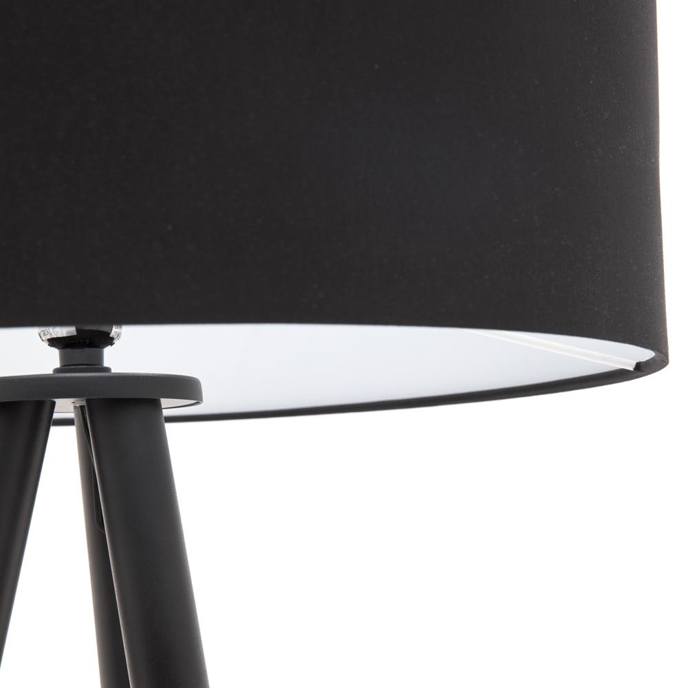 Black & Wood Tripod Floor Lamp