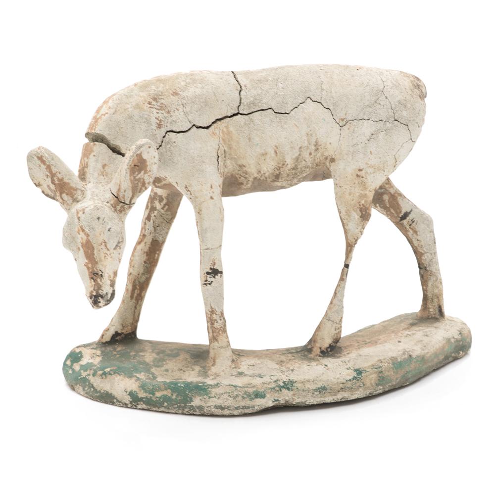 Rustic Cement Fawn Sculpture