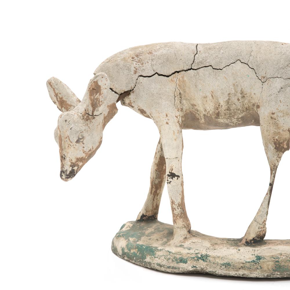 Rustic Cement Fawn Sculpture