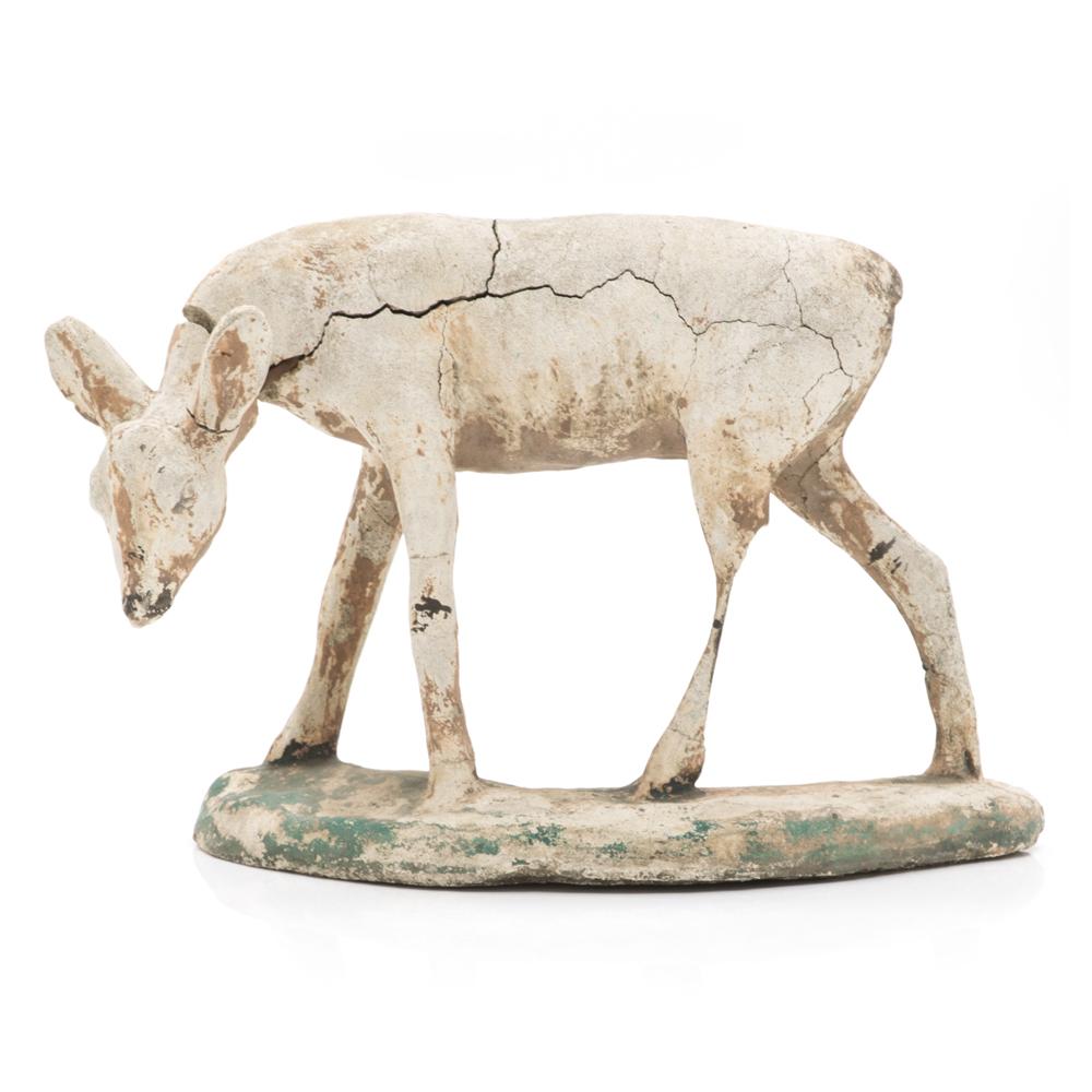 Rustic Cement Fawn Sculpture