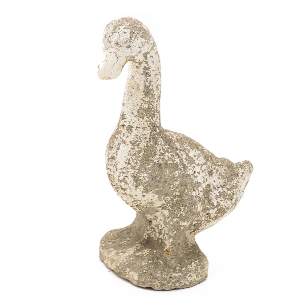 Rustic Cement Goose Garden Sculpture