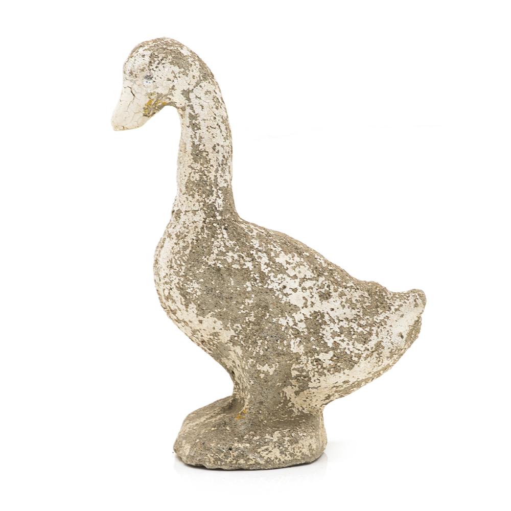 Rustic Cement Goose Garden Sculpture