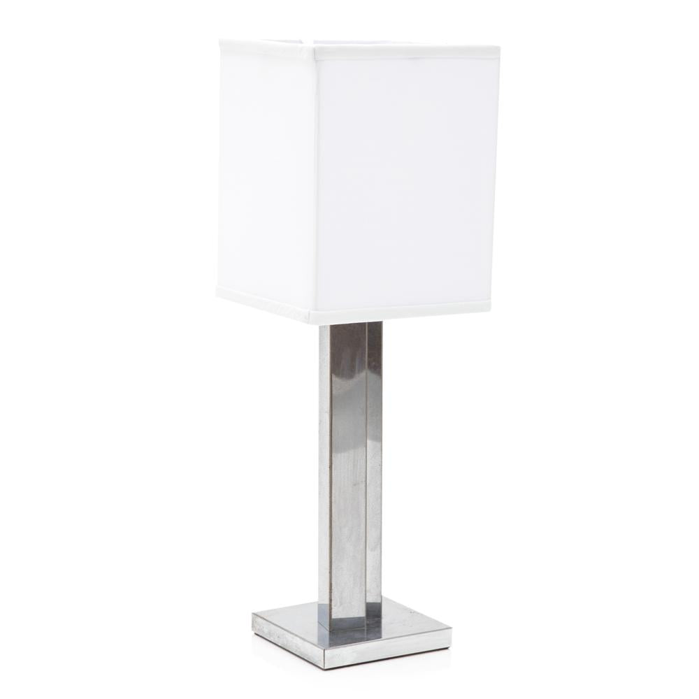 Silver Bevelled Table Lamp