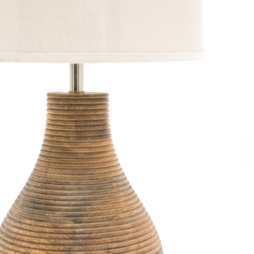 Ribbed Wood Table Lamp
