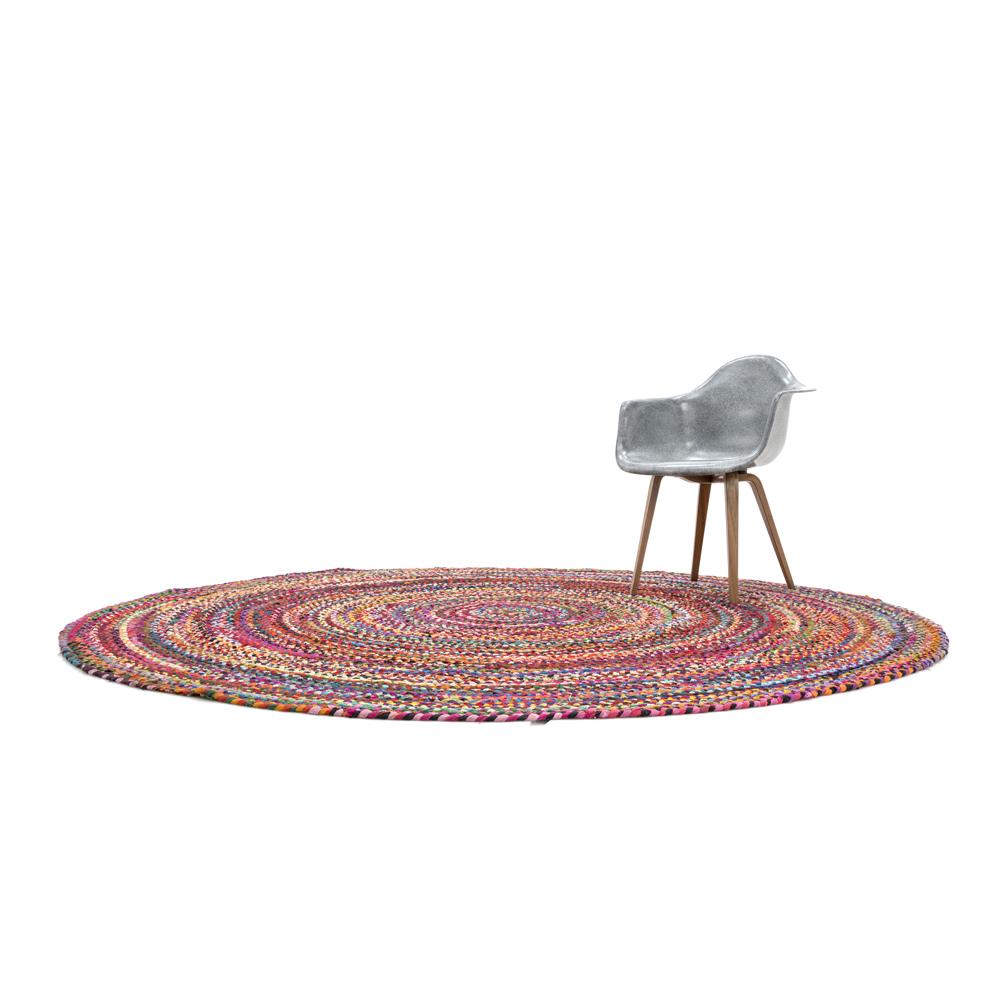 MultiColored Woven Round Rug