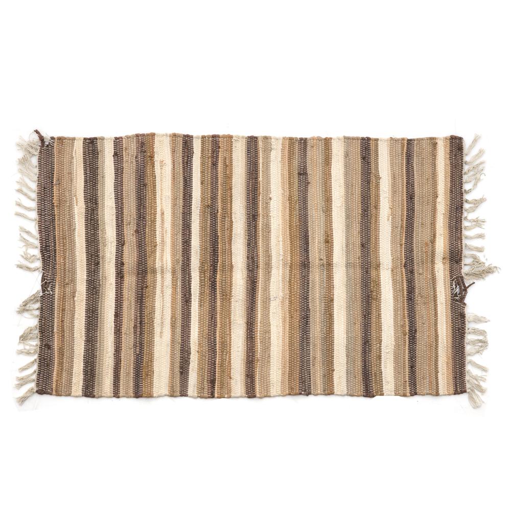 Brown & Tan Stripe Woven Doormat
