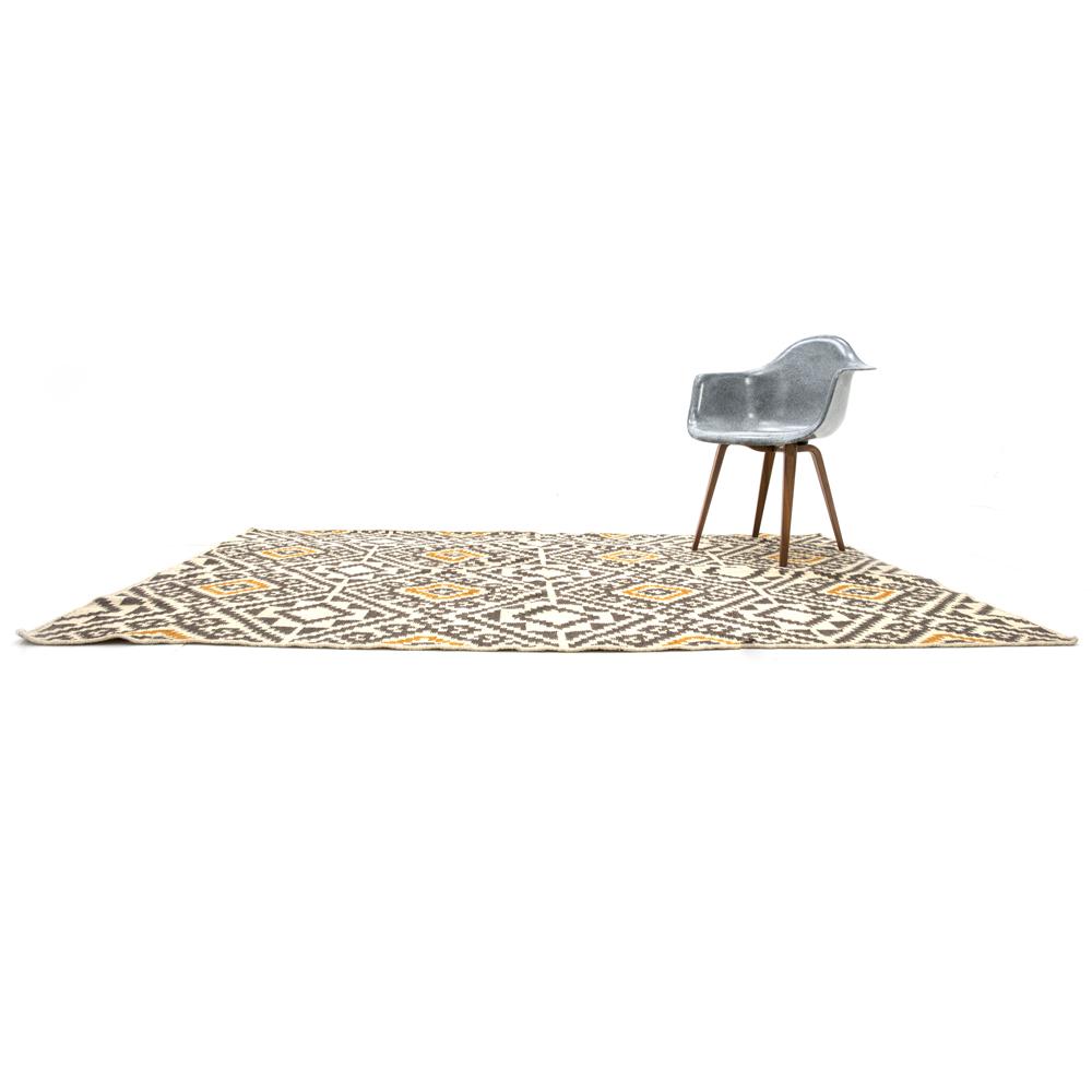 Yellow and Brown Patterned Rug