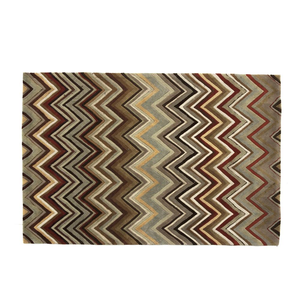 Multicolor Zig Zag Pattern Rug