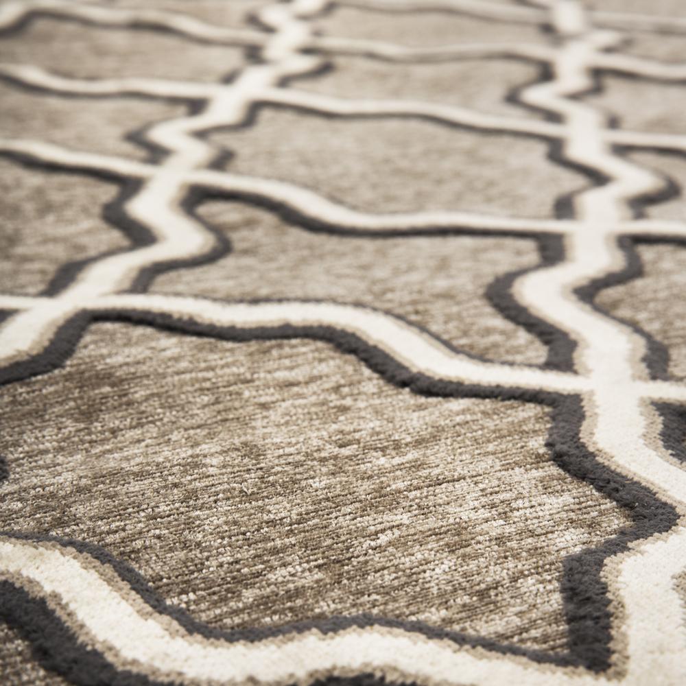Grey Brown Patterned Traditional Rug