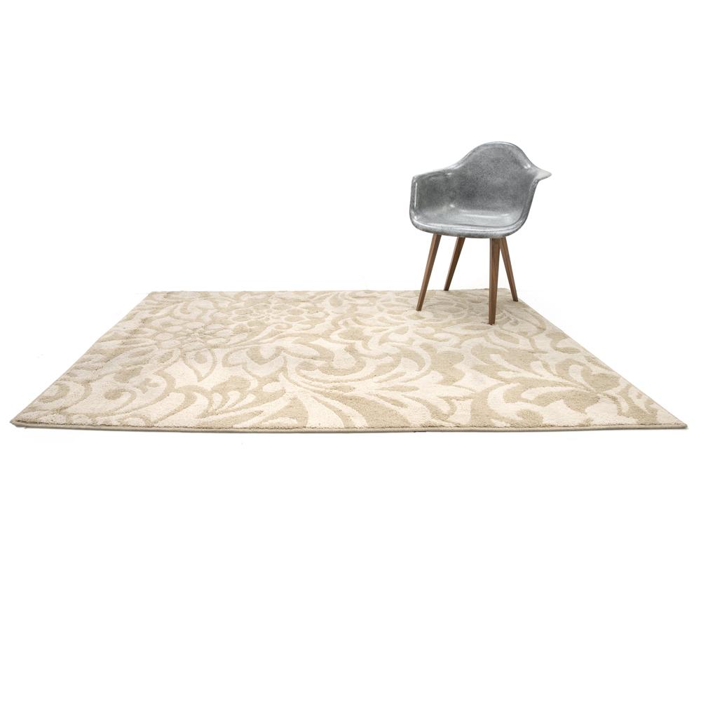 Tan Floral Pattern Rug