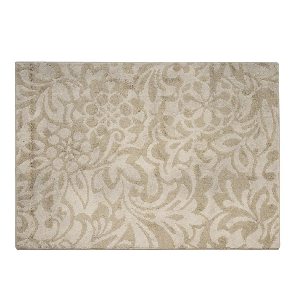 Tan Floral Pattern Rug