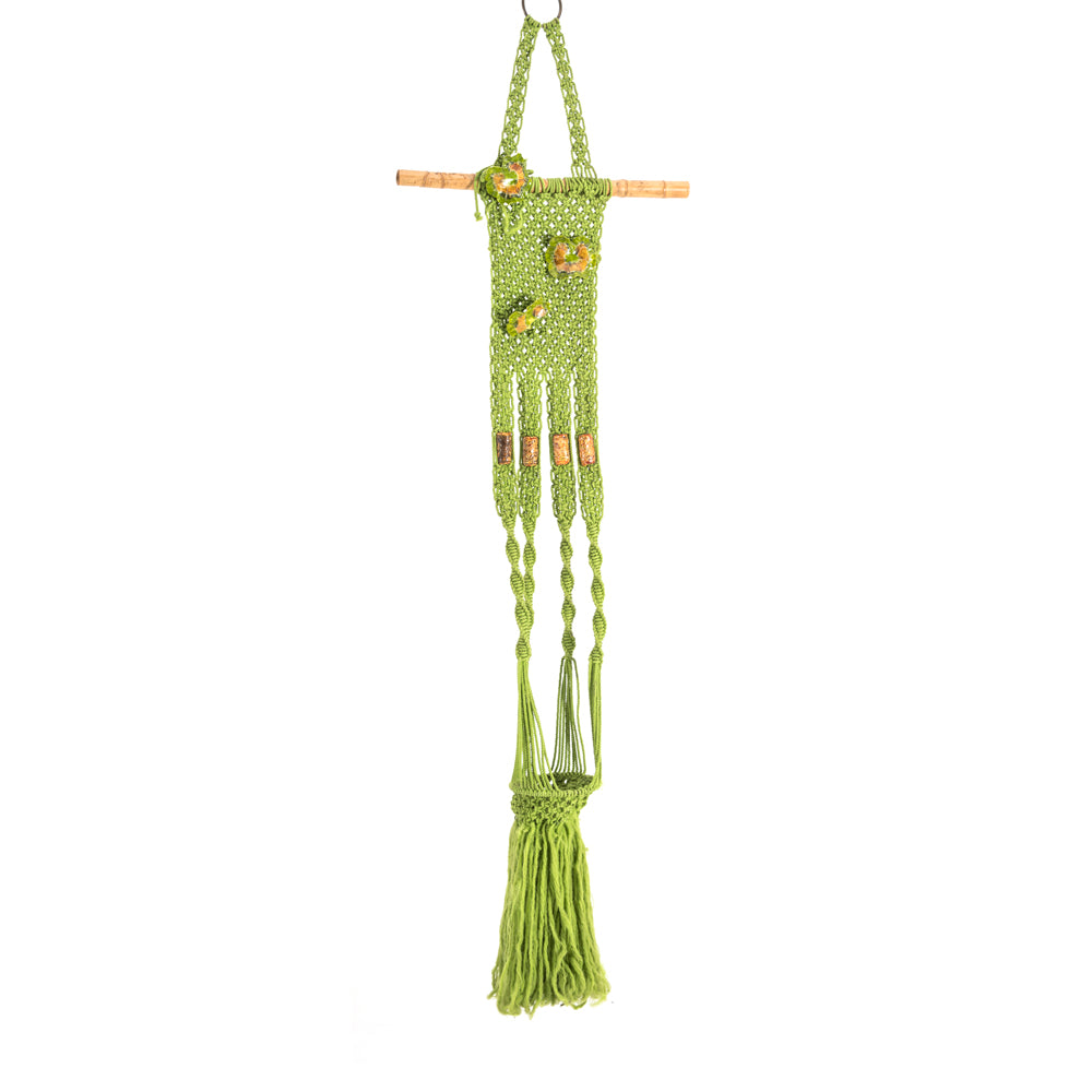 Green Hanging Tassel Macrame
