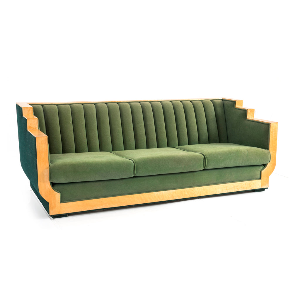 Green Deco Stepped Wood Sofa