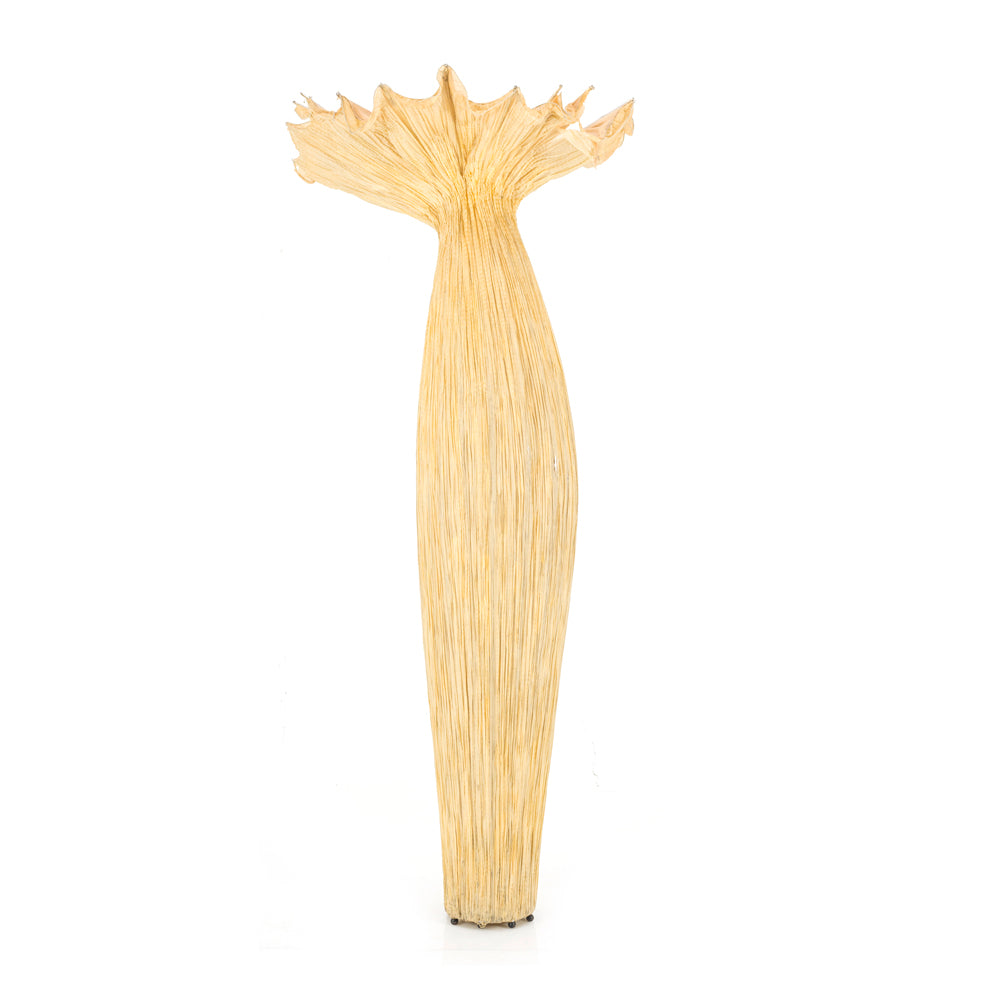 Huge Tan Folded Paper Tamale Floor Lamp