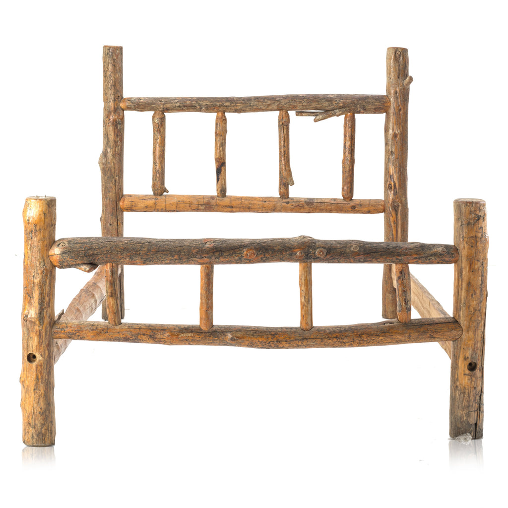 Wood Log Rustic Bed Frame