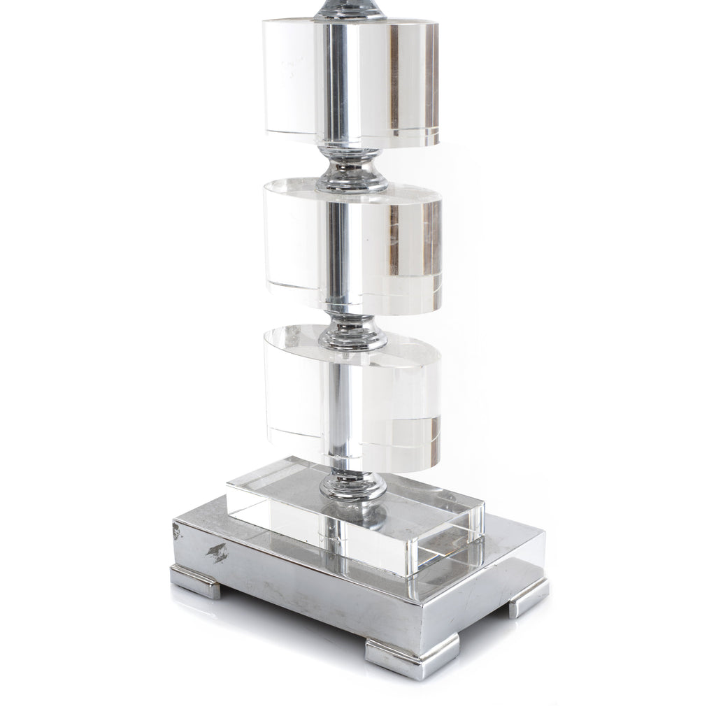 Grey & Lucite Base Lamp