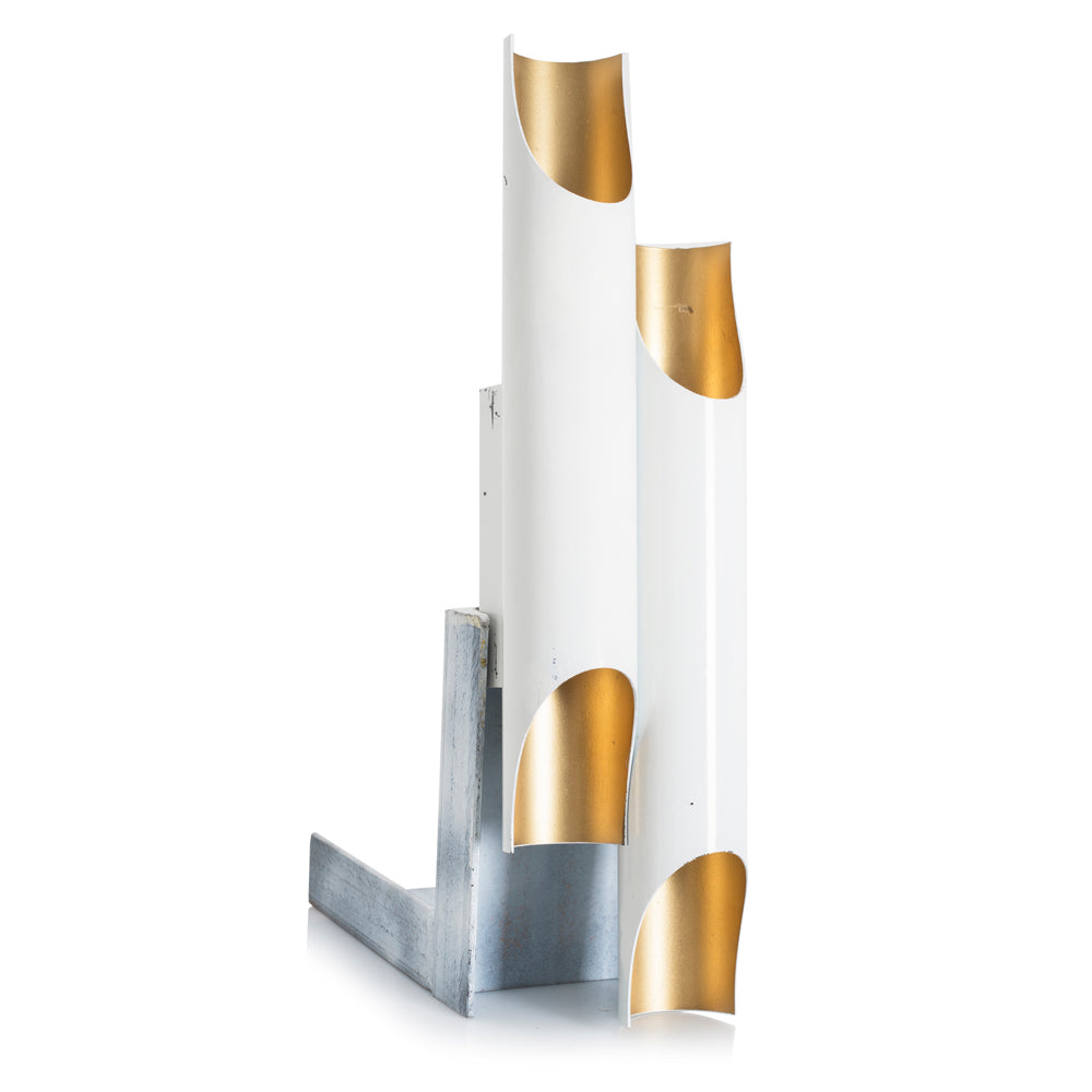 White And Gold Tube Sconce