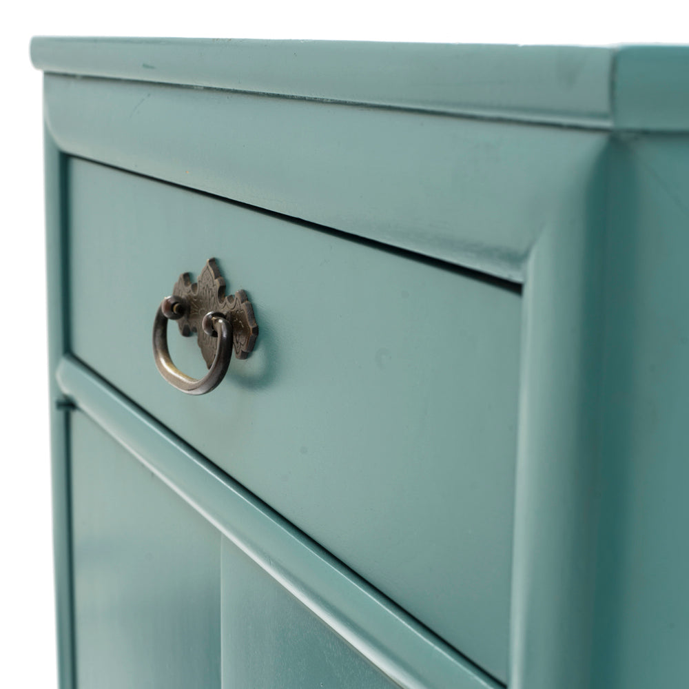 Blue Bedside Table with Drawers