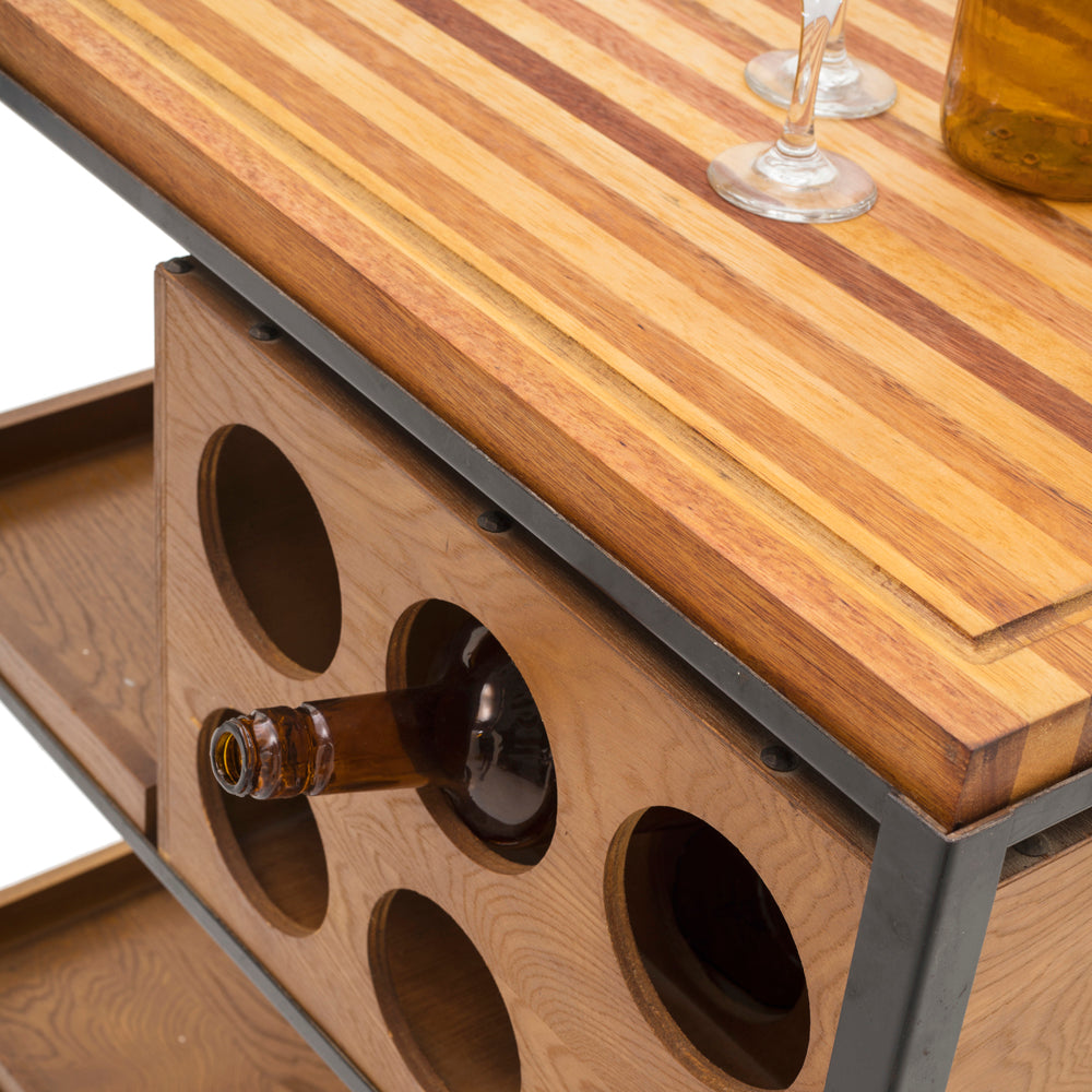 Contemporary Rolling Wine Cart