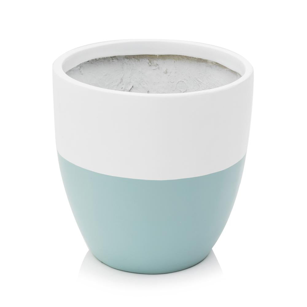 Half Blue and White Planter